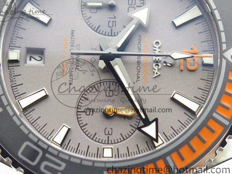 0227 Planet Ocean Master Chrono SS OM 1:1 Best Edition Gray Dial On SS Bracelet A9900 V Efficient 8116